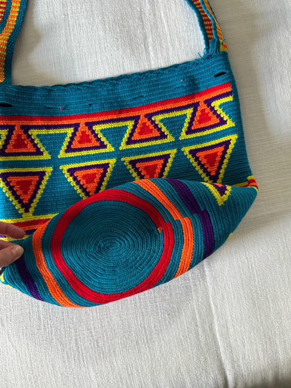 Crochet Tapestry Woven Crossbody Bucket Bag